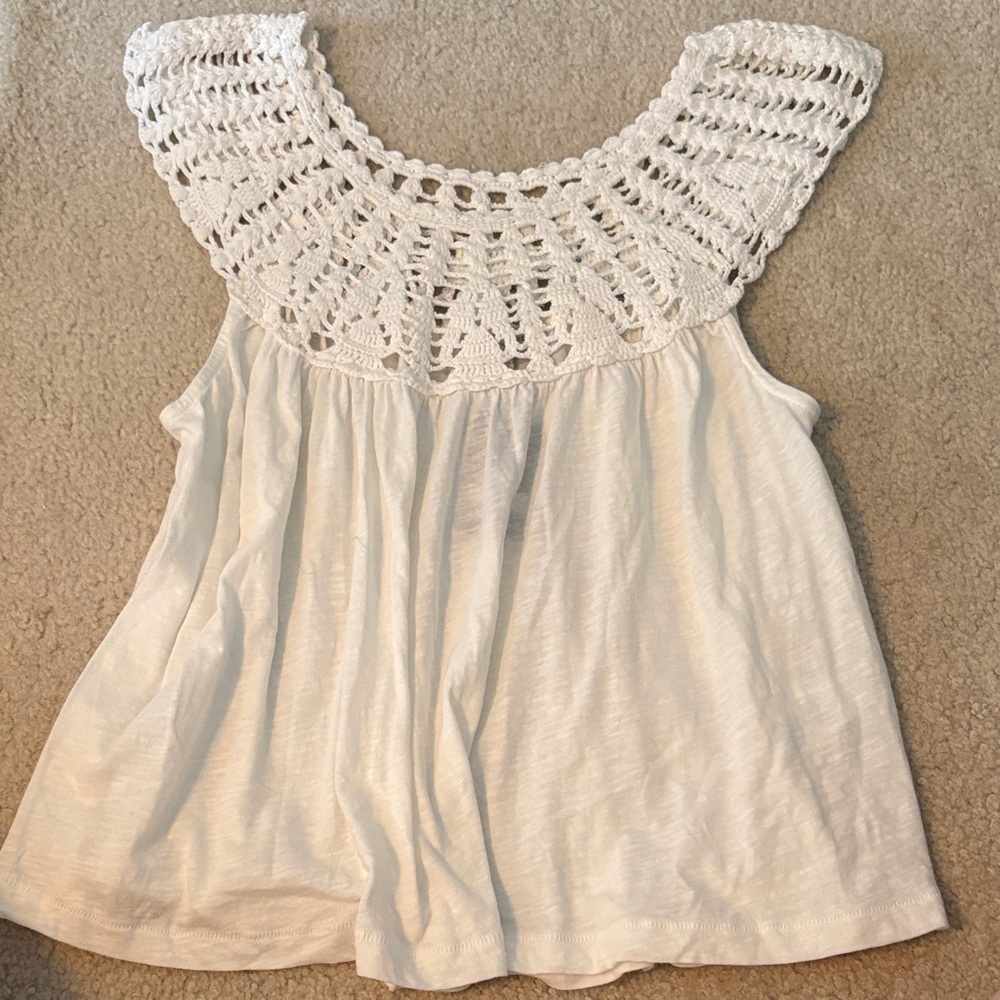 Lucky Brand White Crochet Blouse